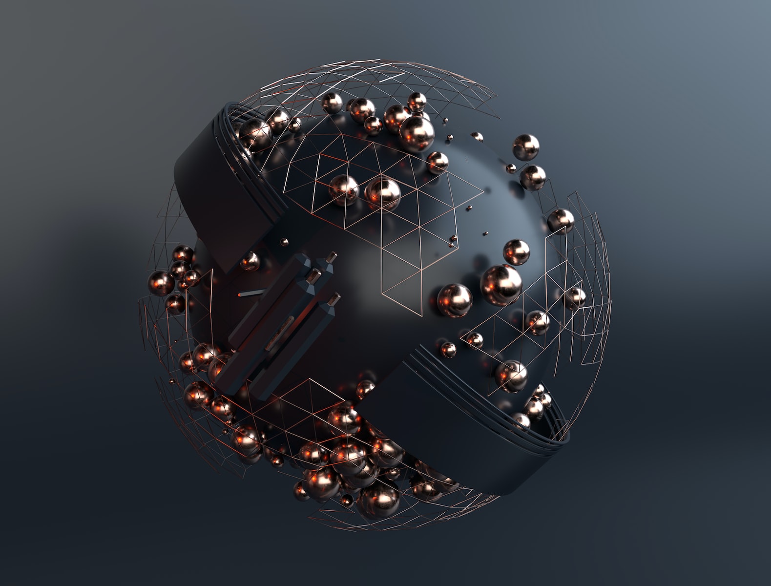 black and silver round ball
